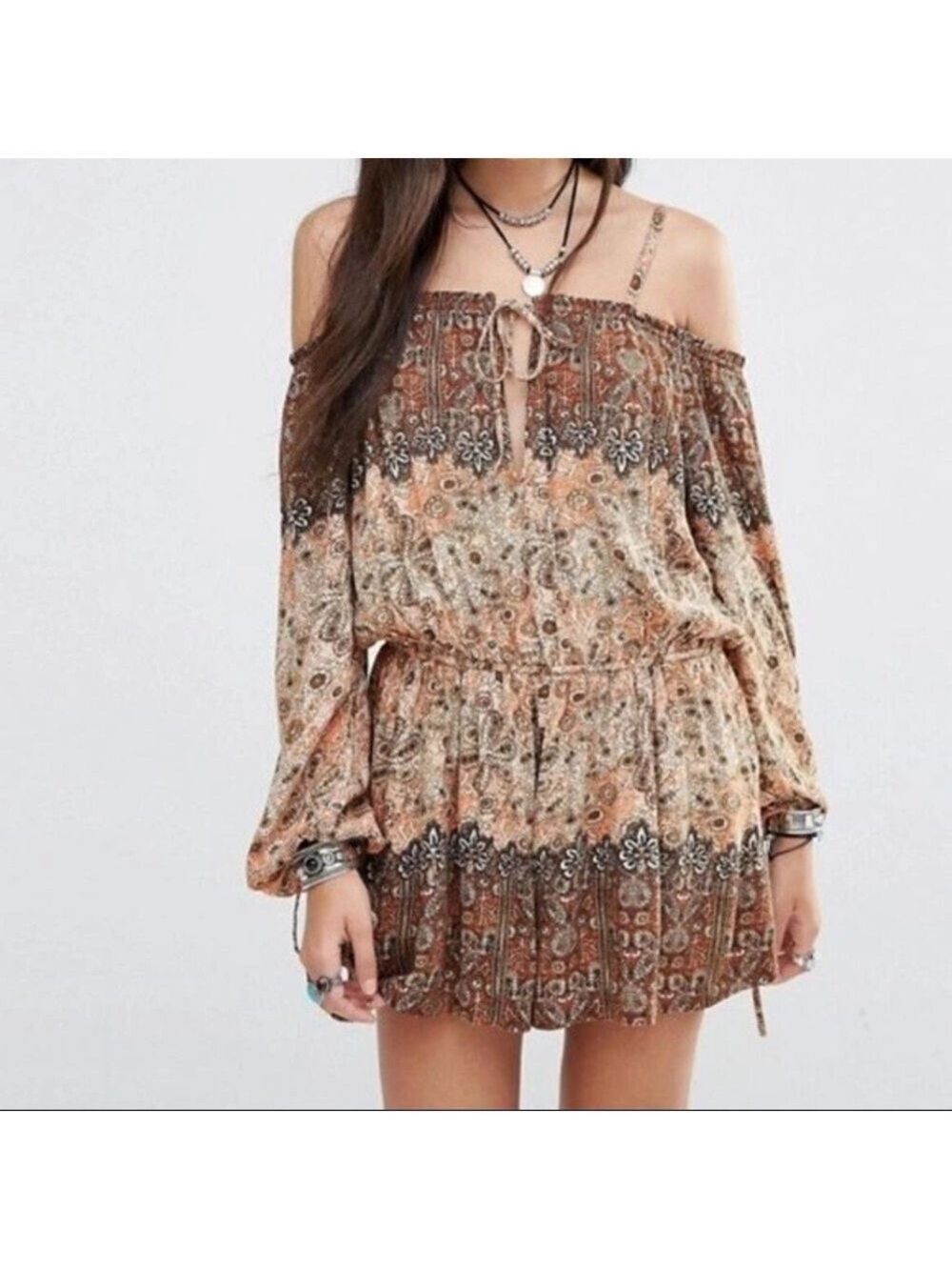 Free People So Divine Off the Shoulder Romper SzS